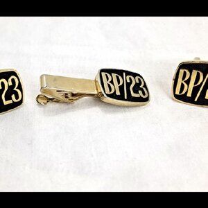 VINTAGE ~ CUFFLINKS & TIE BAR CLIP ~ BPOE ELKS LODGE #23 ~ COLLECTIBLE FRATERNAL